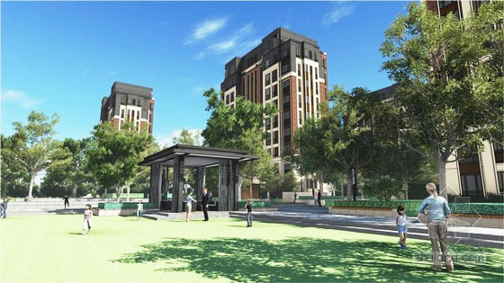 江西新亞洲風格居住區(qū)景觀設(shè)計局部效果圖