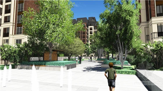 江西新亞洲風格居住區(qū)景觀設(shè)計局部效果圖