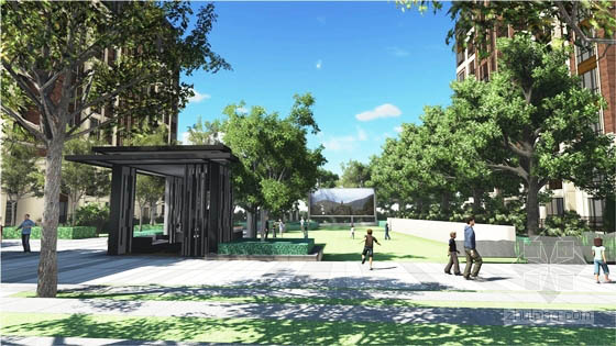 江西新亞洲風格居住區(qū)景觀設(shè)計局部效果圖